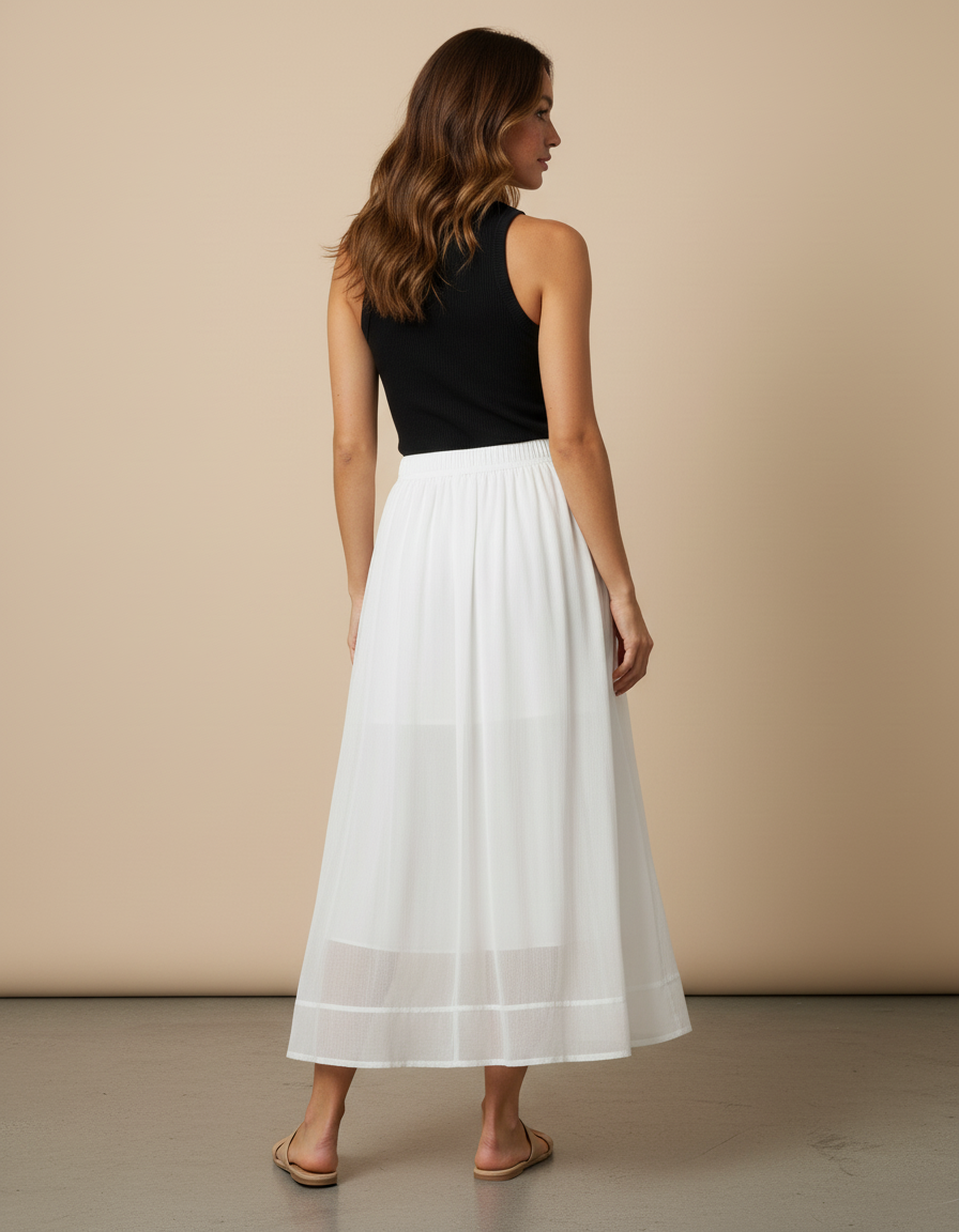 Jupe En Popeline Blanche