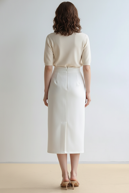 Jupe Simili Cuir Blanche