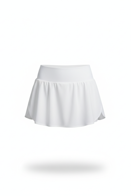 Jupe Blanche Évasée Taille Haute Fluide