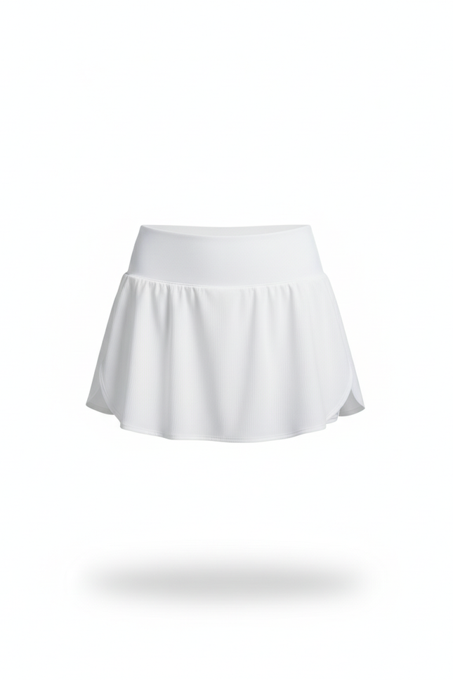 Jupe Blanche Évasée Taille Haute Fluide