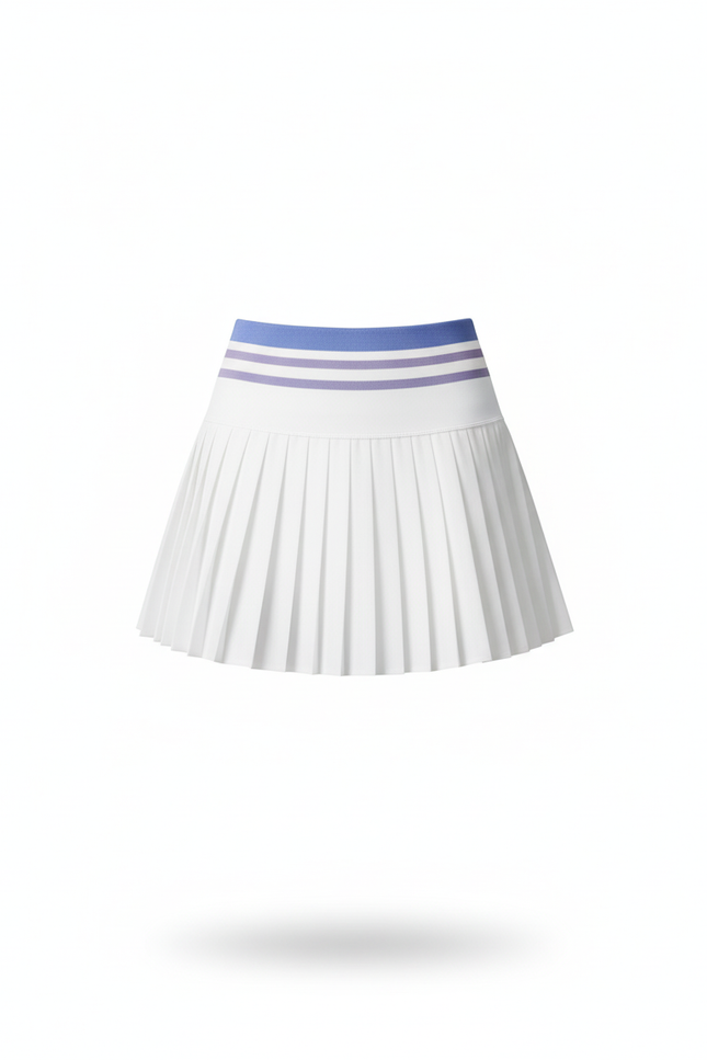 Jupe Blanche Plissée Décontractée Taille Haute