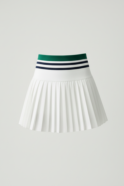 Jupe Blanche Taille Haute Plissée Sport