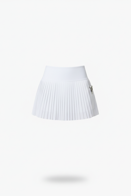 Jupe Blanche Plissée Courte Sportive