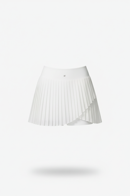 Jupe Blanche Plissée Asymétrique Chic