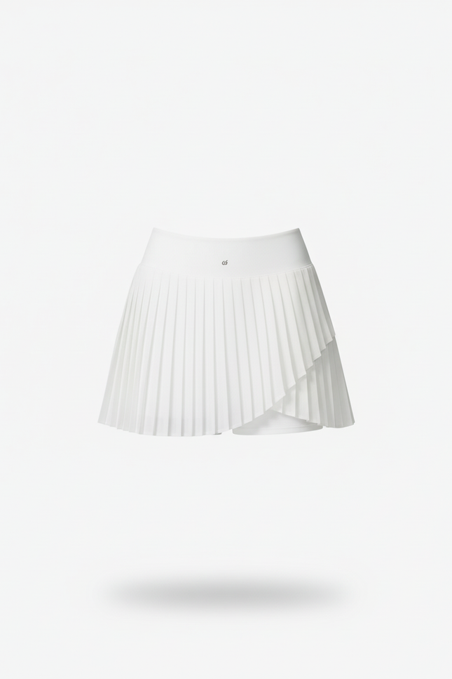 Jupe Blanche Plissée Asymétrique Chic
