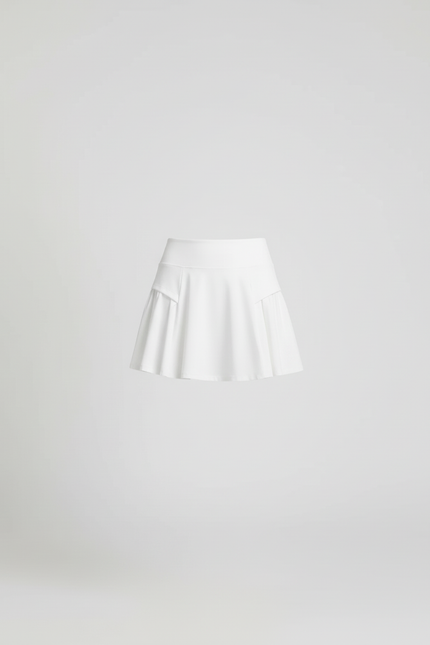 Jupe Blanche Évasée Sportive Plissée