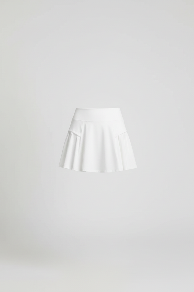 Jupe Blanche Évasée Sportive Plissée