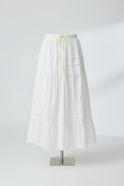 Jupe Blanche À Volants Dentelle Bohème