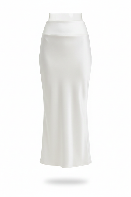 Jupe Longue Blanche Satin
