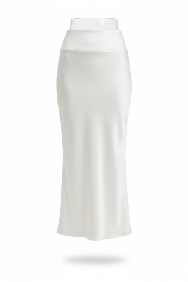 Jupe Longue Blanche Satin