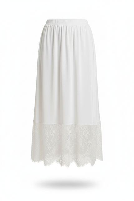 Jupe Blanche Longue Fluide Dentelle