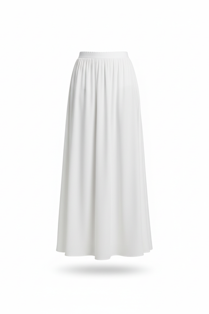 Jupe Blanche Taille Haute Fluide Élégante