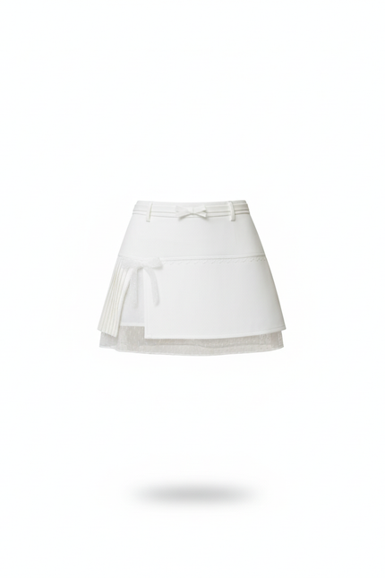 Jupe Blanche Voile Nœud Chic