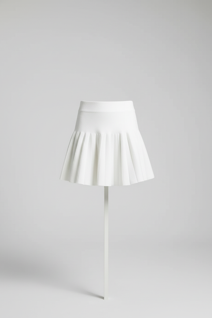 Jupe Blanche Plissée Courte Chic Moderne