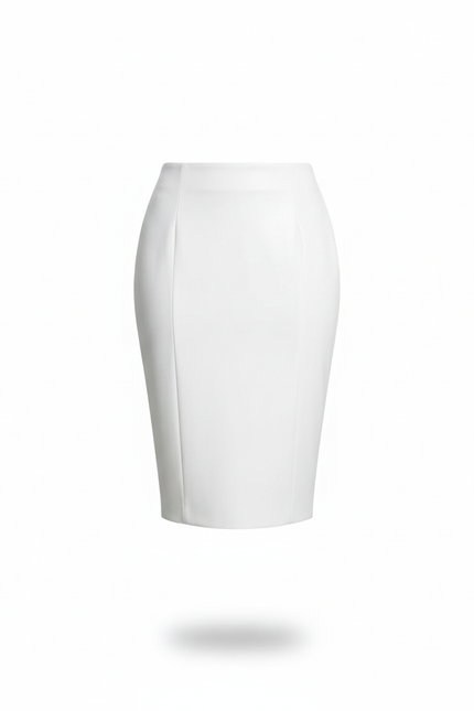 Jupe Droite Mi Longue Blanche