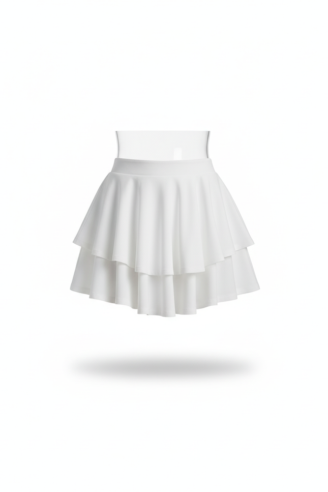 Jupe Blanche À Volants Élégante Romantique