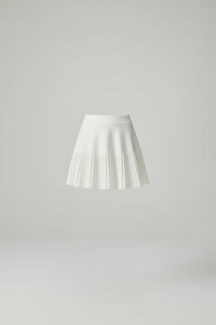 Jupe Plisse Blanche