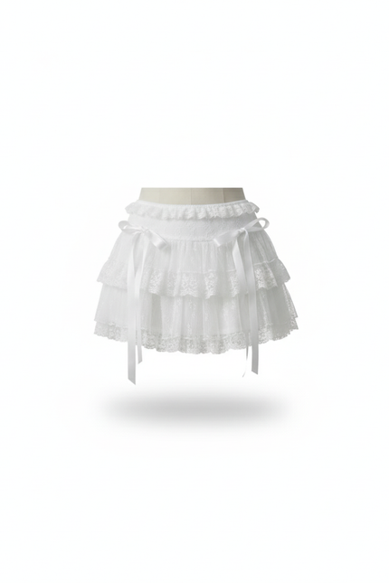 Jupe Dentelle Blanche Courte