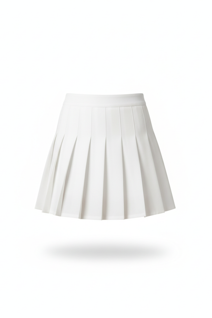 Jupe Blanche Plissée Mini Preppy