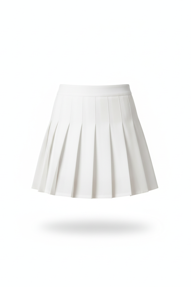 Jupe Blanche Plissée Mini Preppy