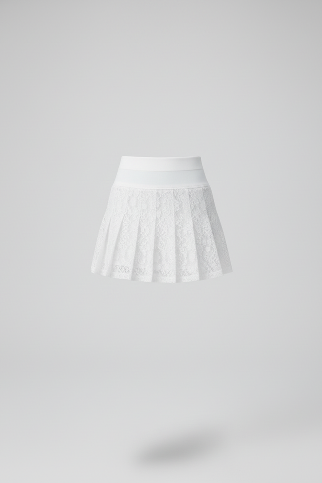 Jupe Blanche Plissée Dentelle Chic