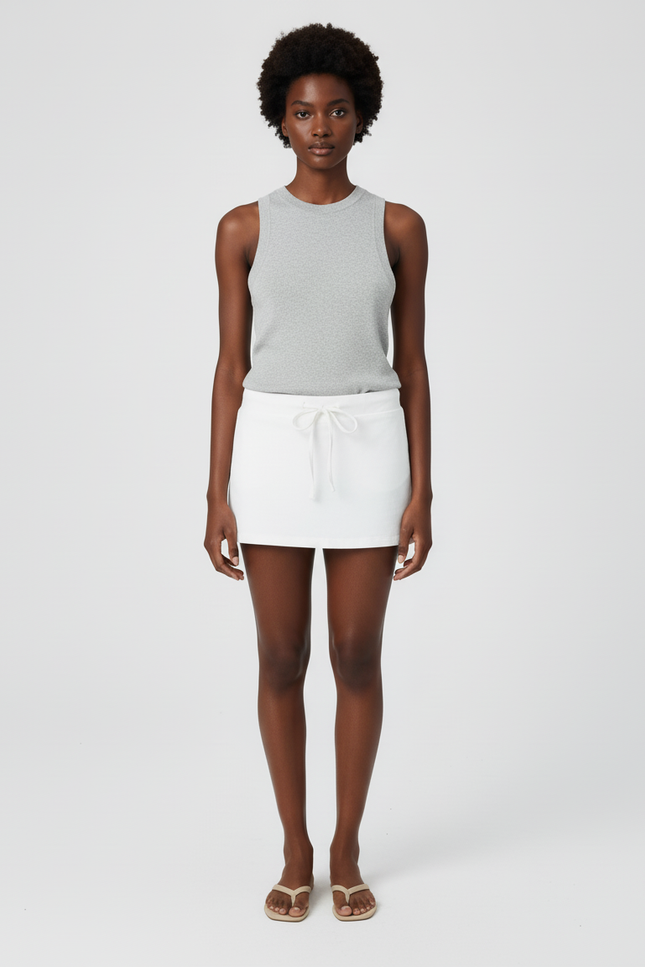 Jupe Blanche Droite Coton