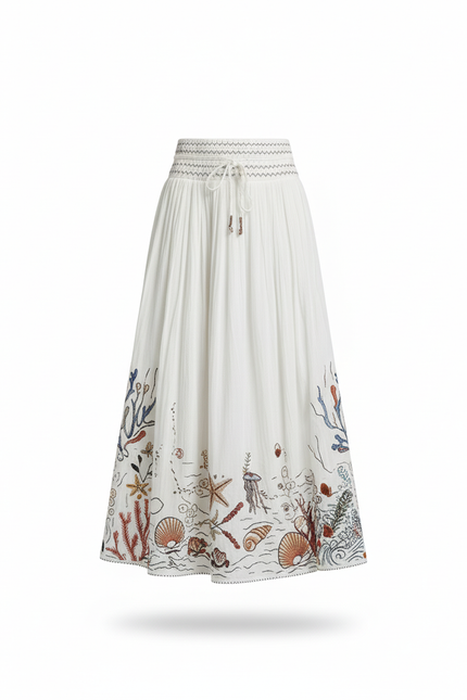 Jupe Brodée Blanche
