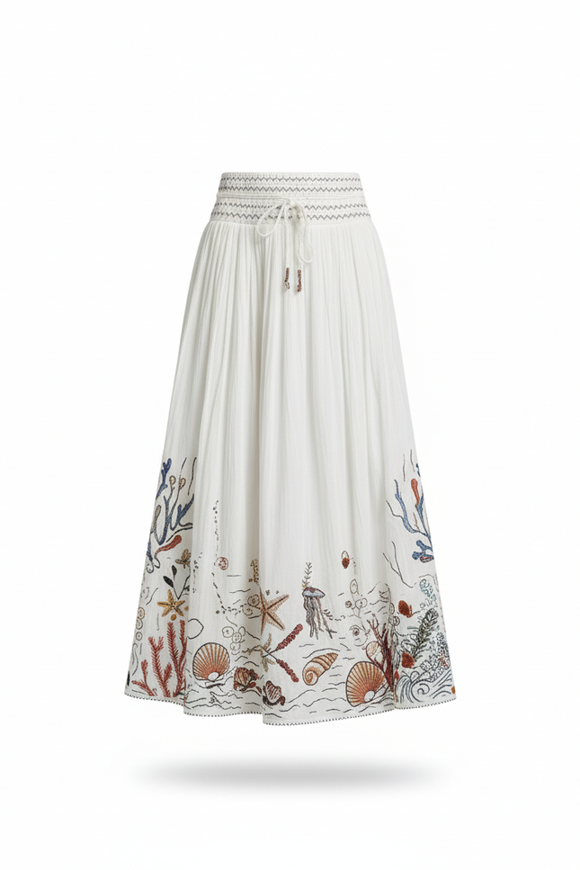 Jupe Brodée Blanche