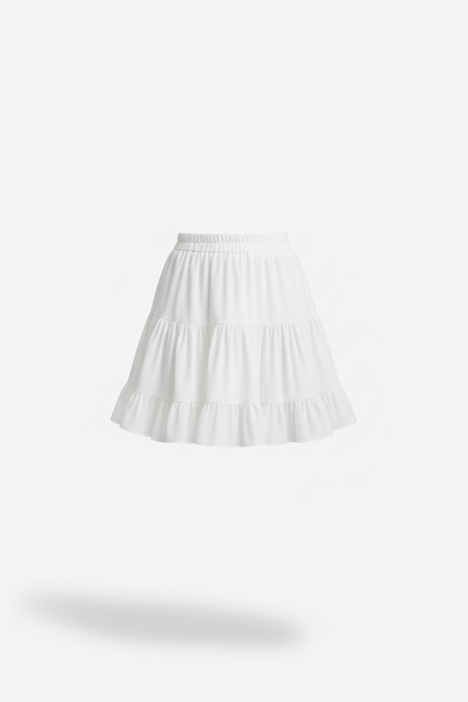 Jupe Blanche Fluide Volantée Chic