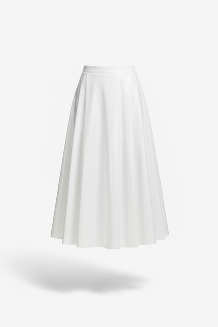 Jupe Blanche Fluide Brillante Élégante