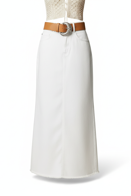 Jupe Blanche Denim Maxi Vintage