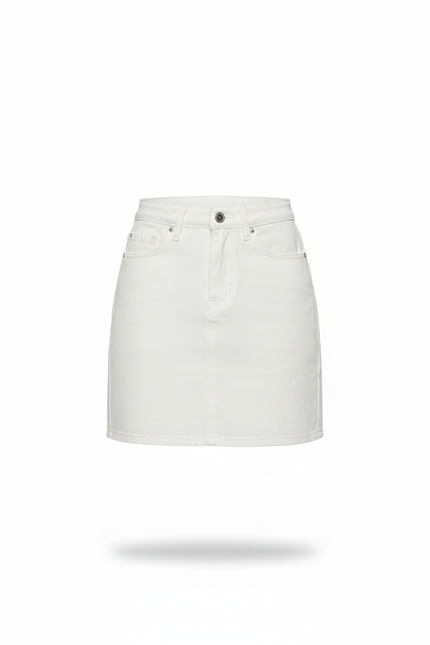 Jupe Blanche Denim Mini Décontractée