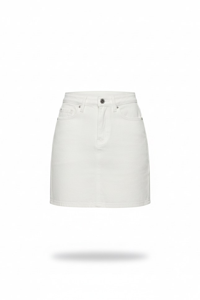 Jupe Blanche Denim Mini Décontractée