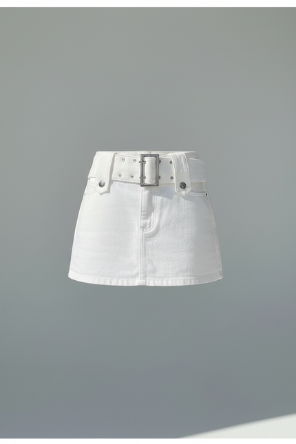 Jupe Blanche Mini Denim Y2K