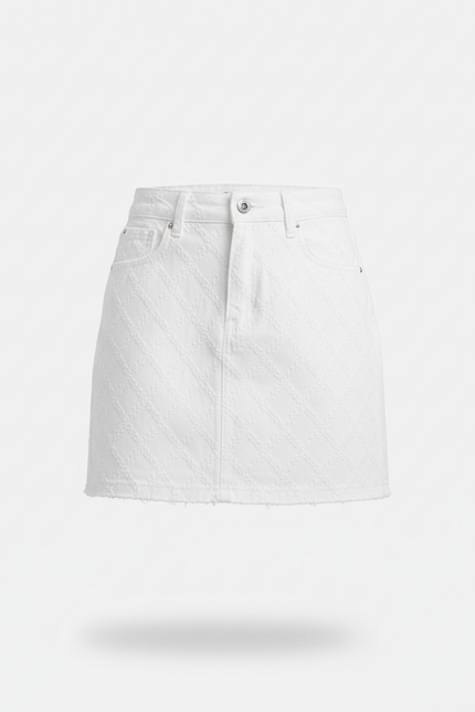 Jupe Blanche Motif Losanges Tendance