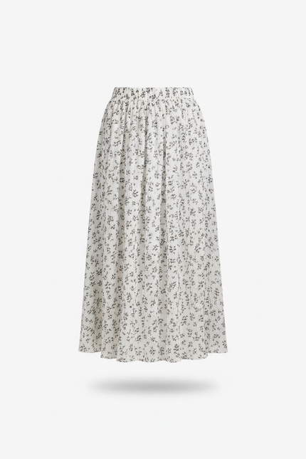 Jupe Fleurie Noire Et Blanche