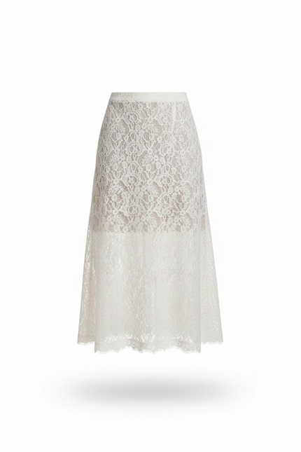 Jupe Blanche Dentelle Longue Perspective