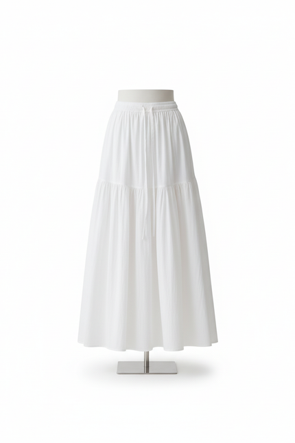 Jupe Blanche Fluide À Volants Élégante