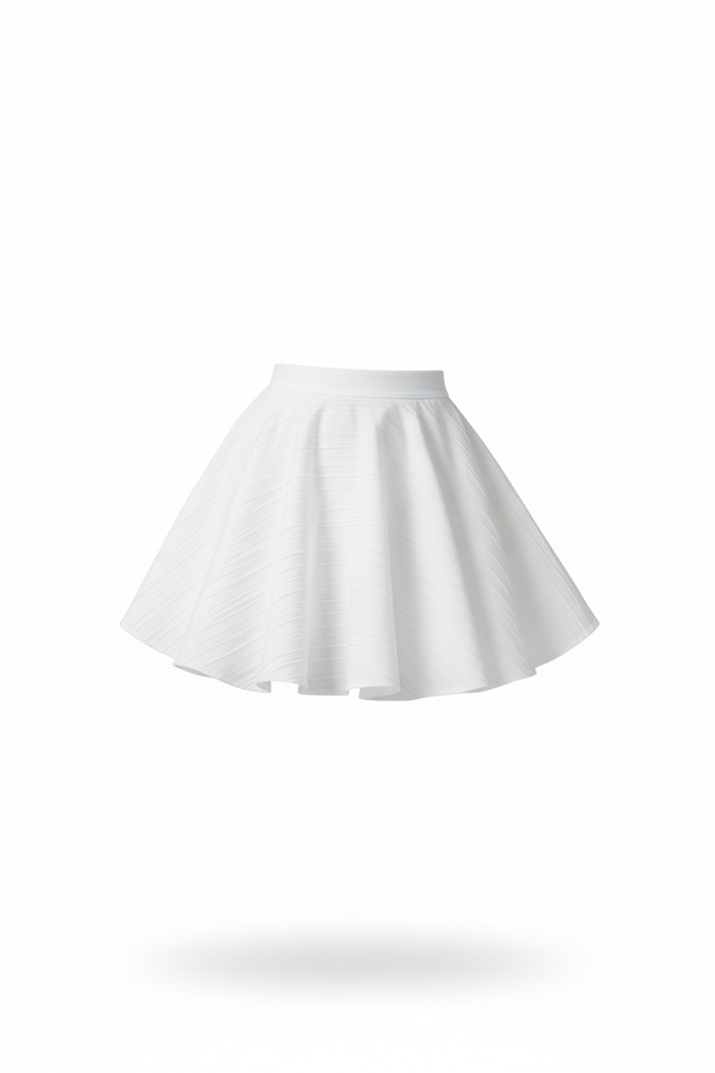 Jupe Blanche Patineuse Texturée Chic