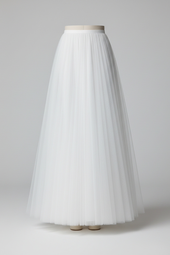 Jupe Longue Voile Blanche
