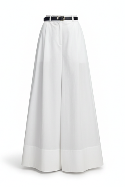 Jupe Blanche Longue Taille Haute Fluide