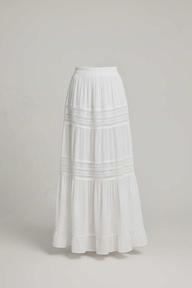Jupe Longue Blanche Volants
