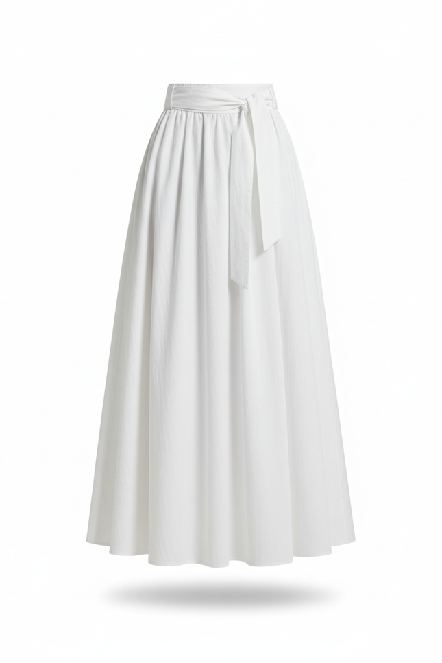 Jupe Longue Popeline Blanche