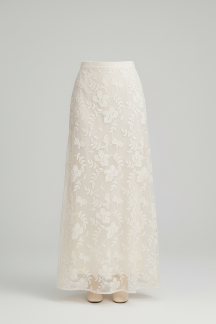 Jupe Longue Blanche Fleurie
