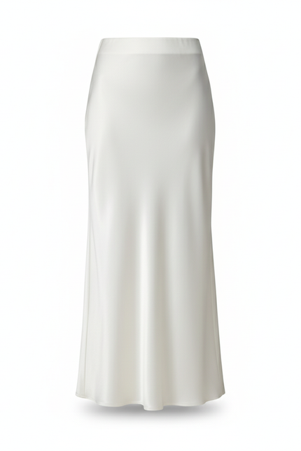 Jupe Blanche Fluide Satinée Élégante