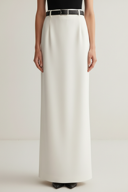 Jupe Blanche Droite Longue Élégante