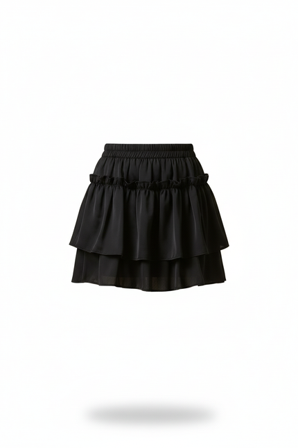 Jupe Blanche À Volants Plissée Chic