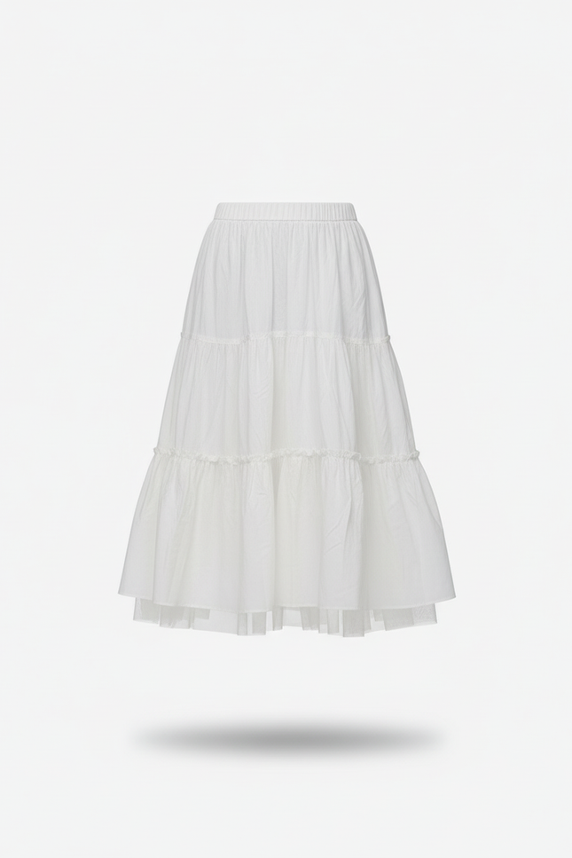 Jupe Blanche Plissée Tulle Fluide