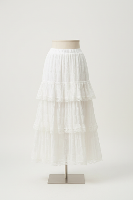 Jupe A Volants Blanche
