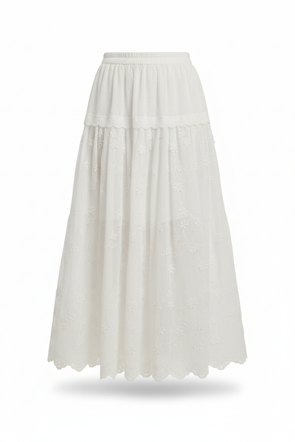 Jupe Blanche A Fleur